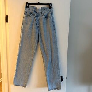 AGOLDE Light Blue High-Rise Straight Leg Jeans